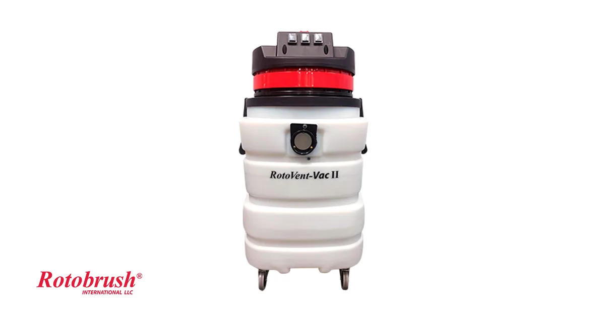 Rotobrush RotoVent-Vac II dryer vent cleaning machine on a white background.